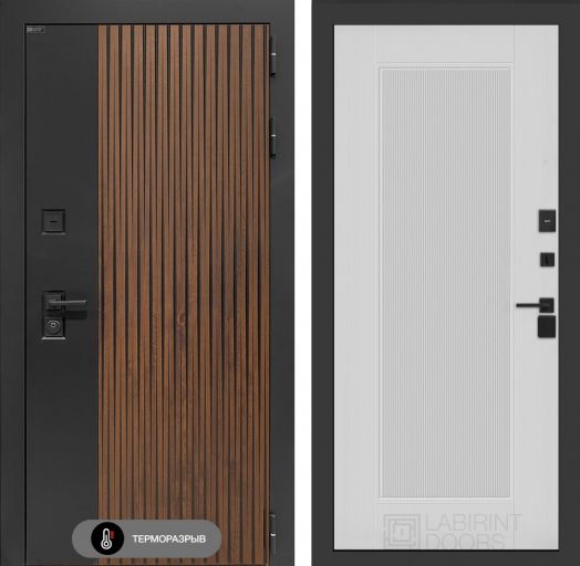 Входная дверь Лабиринт Айслаб - 30 Белый софт рельеф с терморазрывом