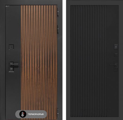 Входная дверь Лабиринт Айслаб - 29 Черный кварц с терморазрывом