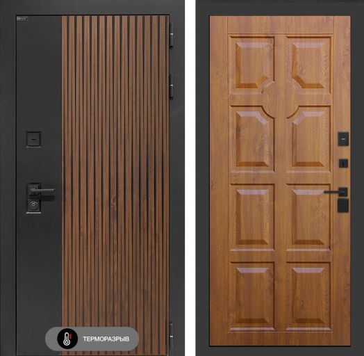 Входная дверь Лабиринт Айслаб - 17 Винорит Золотой дуб с терморазрывом