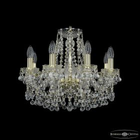 Люстра Хрустальная BOHEMIA IVELE CRYSTAL 1409/8/160 G Золото, Стекло / Богемия Ивеле Кристалл