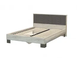 ВЕРСАЛЬ-2 Кровать КД-2.7 (сп/м 1400*2000мм) Дуб баррик/Ясень анкор белый (ЛАМЕЛИ)