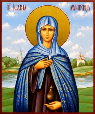 Рукописная икона Иоанна Мироносица на липовой доске (22444)