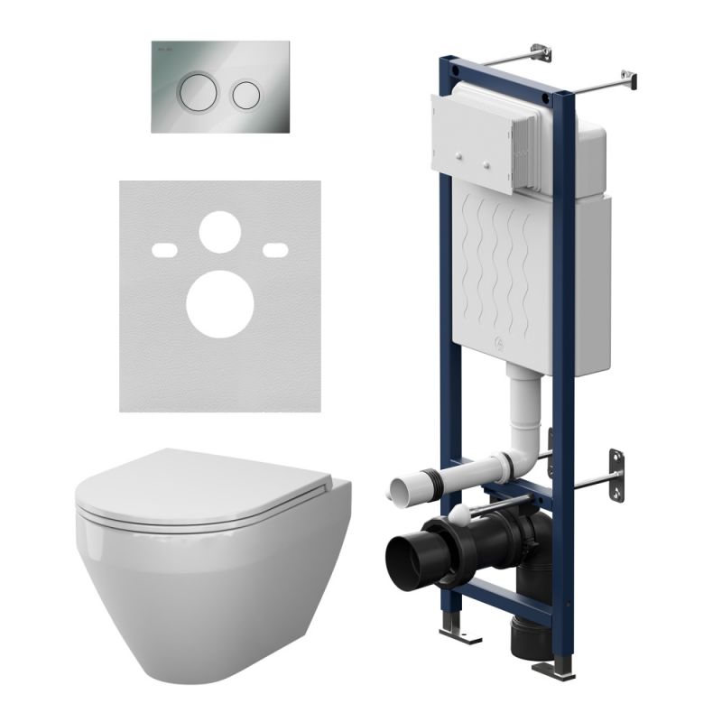 Комплект инсталляции AM.PM ErgoFit унитаз Spirit V2.0 Aquaspin, клавиша хром IS110151.701900