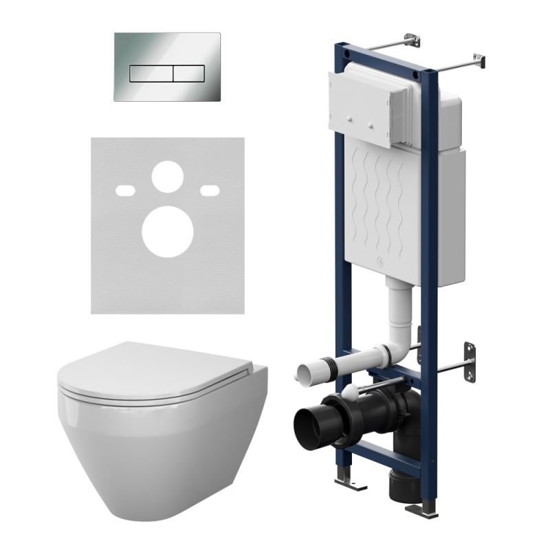 Комплект инсталляции AM.PM ErgoFit унитаз Spirit V2.0 Aquaspin, клавиша хром IS110351.701900