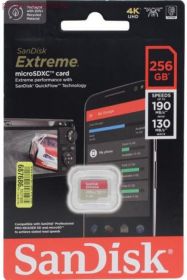 Карта памяти micro SDXC 256Gb Sandisk Extreme UHS-I U3 V30 A2 (190/130 MB/s) SDSQXAV-256G-GN6MN