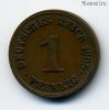 Германия 1 пфенниг 1908 D