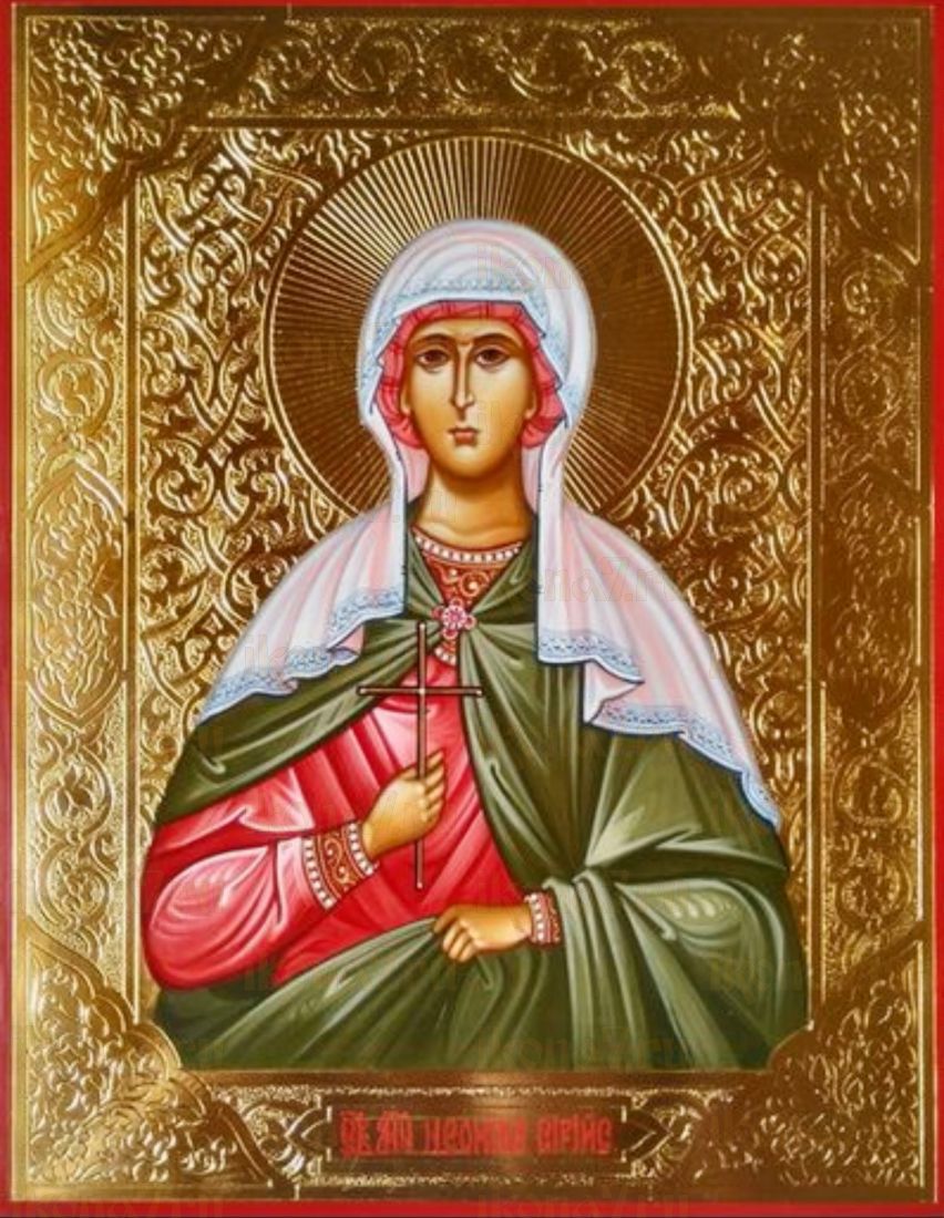 Неонилла Сирийская рукописная Икона на липовой доске (22504)