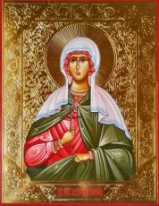 Неонилла Сирийская рукописная Икона на липовой доске (22504)