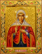 Стефанида Дамасская рукописная Икона на липовой доске (22526)