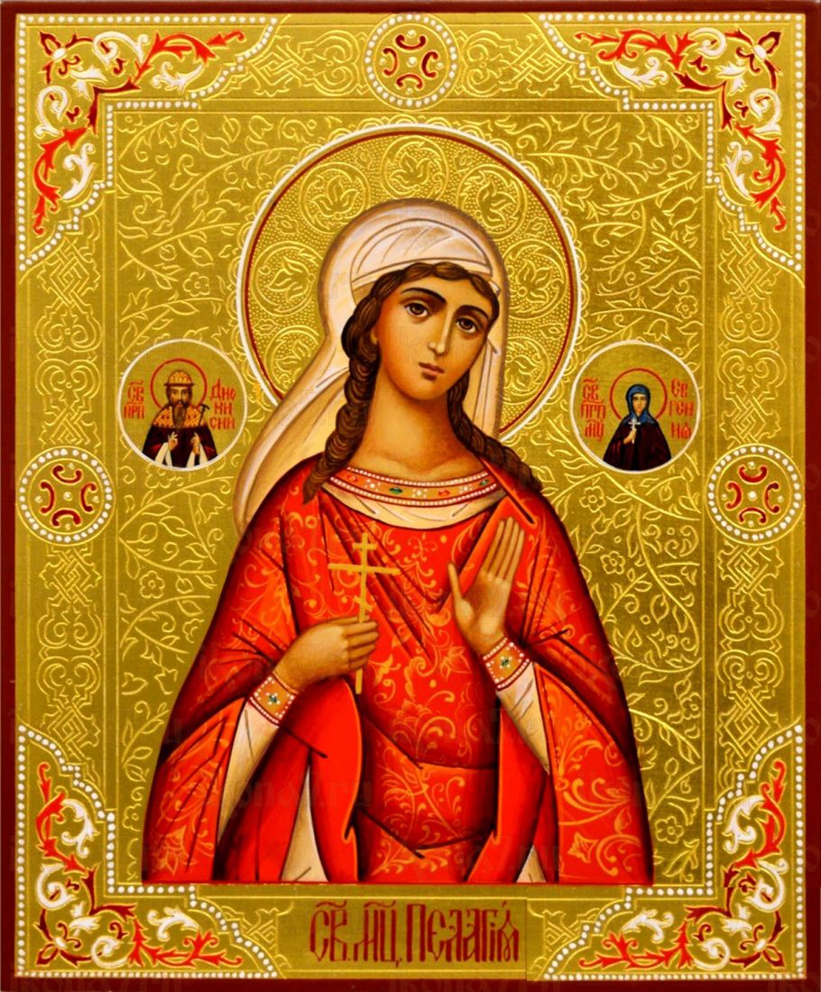 Пелагия Тарсийская рукописная Икона на липовой доске (22528)