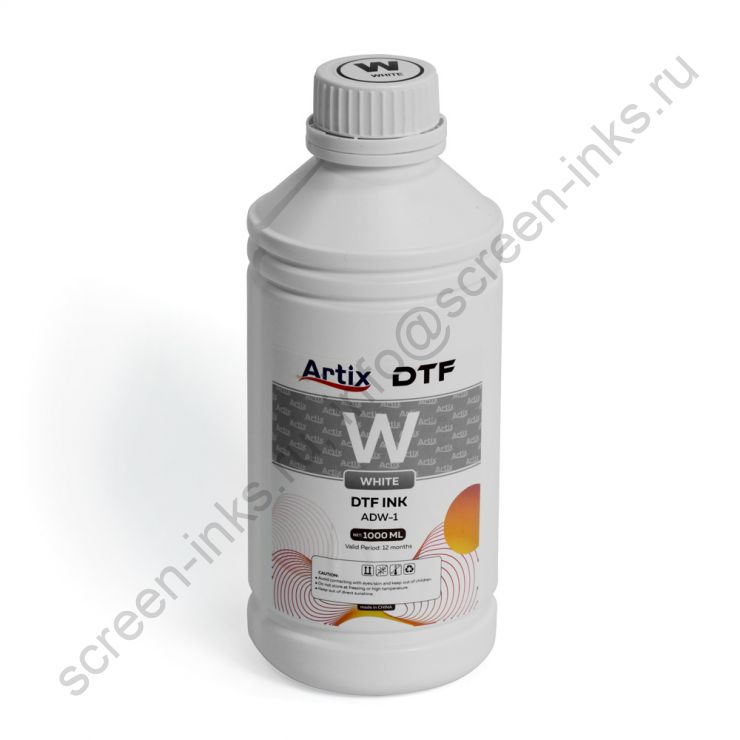 Чернила пигментные для DTF печати, Artix DTF, white (белый), 1л