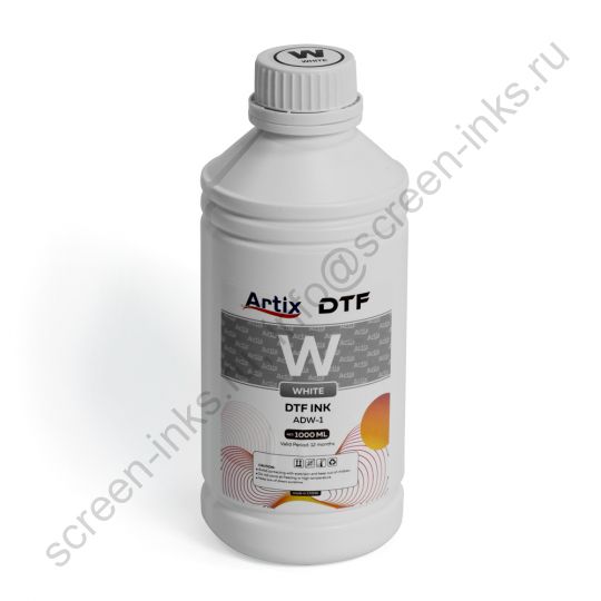 Чернила пигментные для DTF печати, Artix DTF, white (белый), 1л