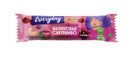 EVERYDAY Батончик фрукт.орехов.глазир. Малиновая Сакурамбо малина/вишня  п/п 40г