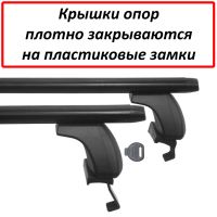 Багажник на крышу Hyundai Creta 2016-21 (без рейлингов), ЕД, аэродинамические дуги (черный цвет)