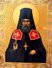 Варлаам Белогорский рукописная Икона на липовой доске (22583)