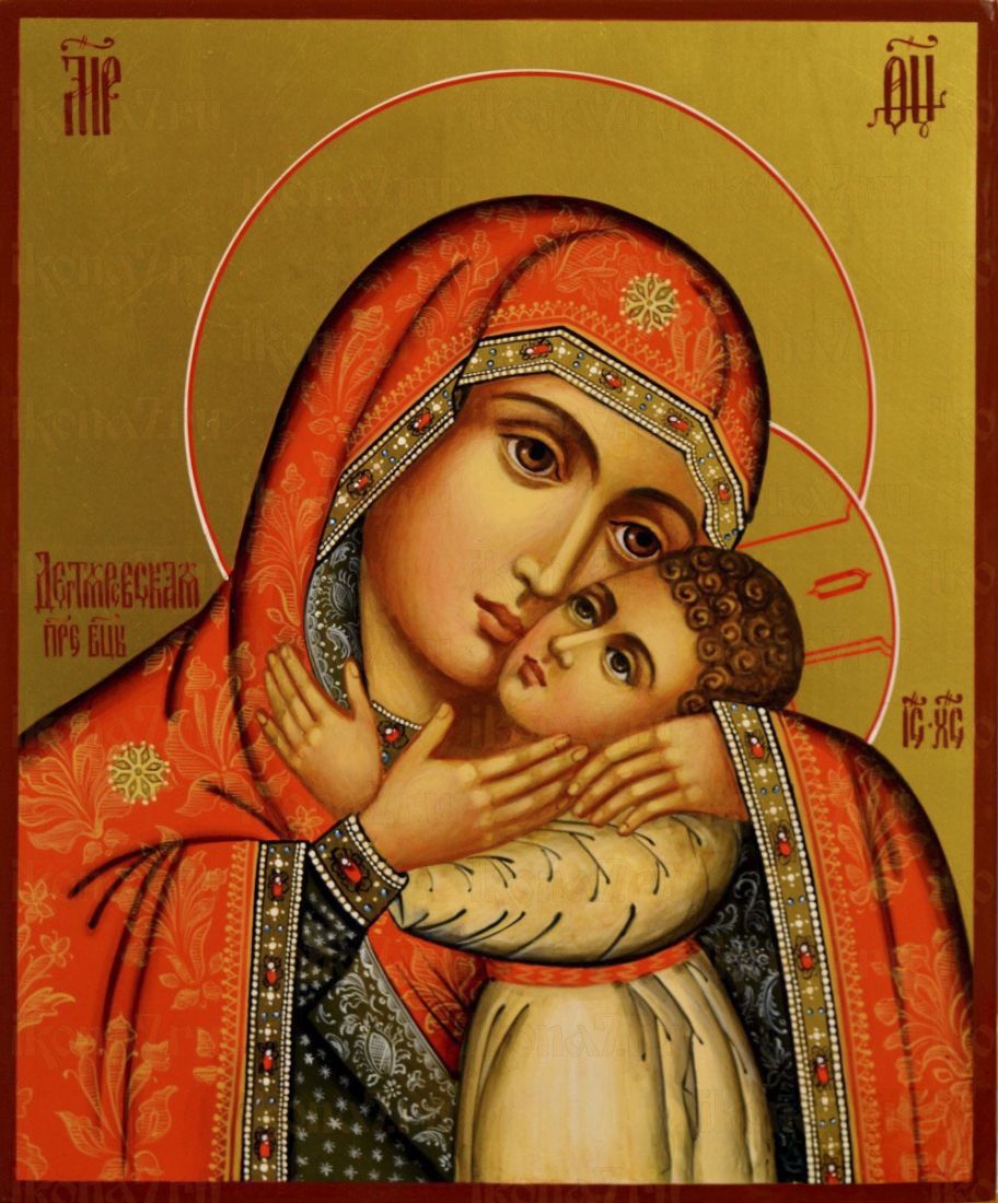 Дегтярёвская икона Божьей Матери рукописная на липовой доске (24003)