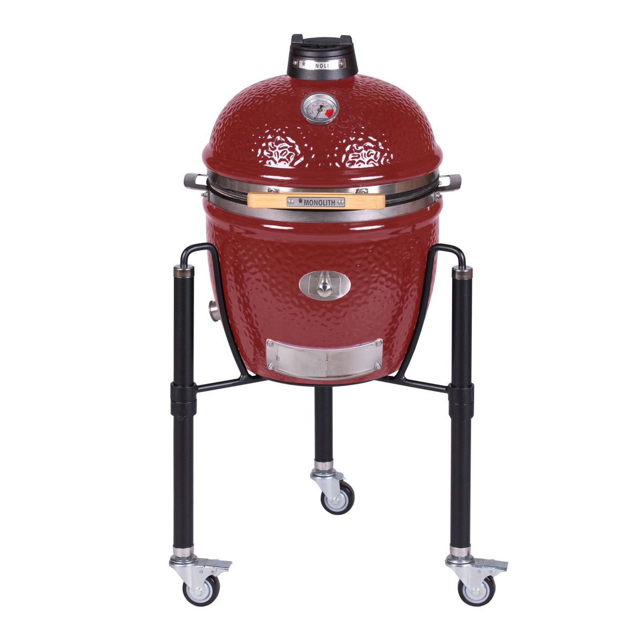 Керамический угольный гриль Monolith Junior Pro 2.0 Red, 33 см, красный, с ножками