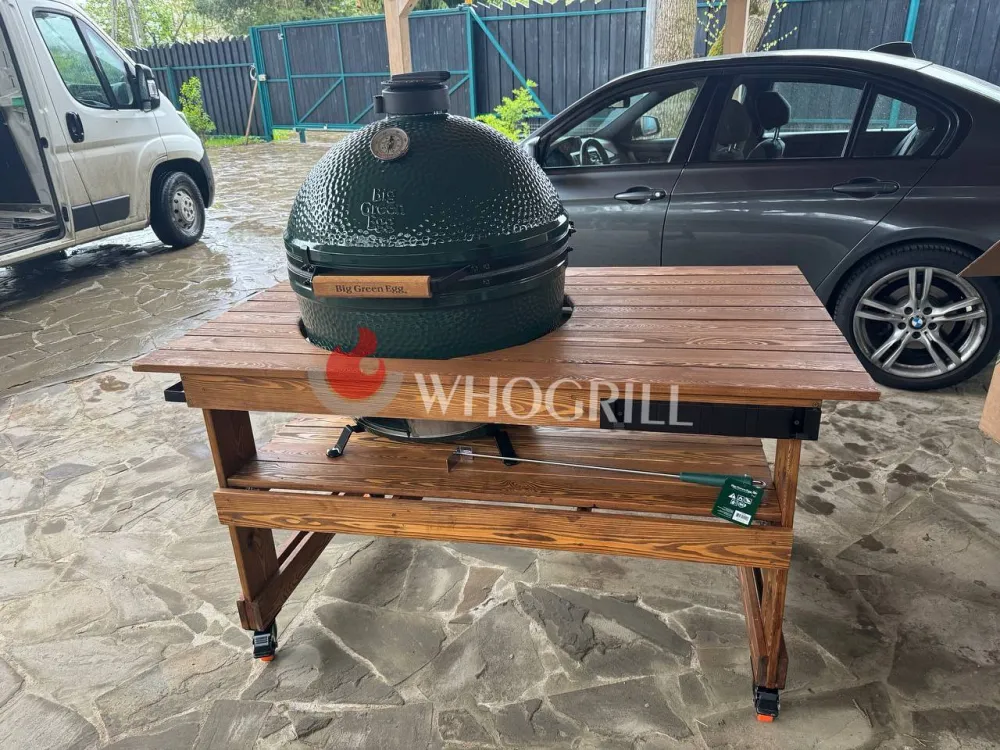 Керамический гриль Big Green Egg XL со столом из лиственницы
