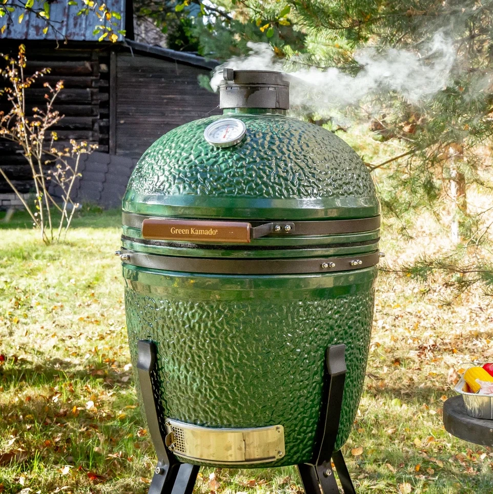 Керамический гриль Green Kamado M с тележкой