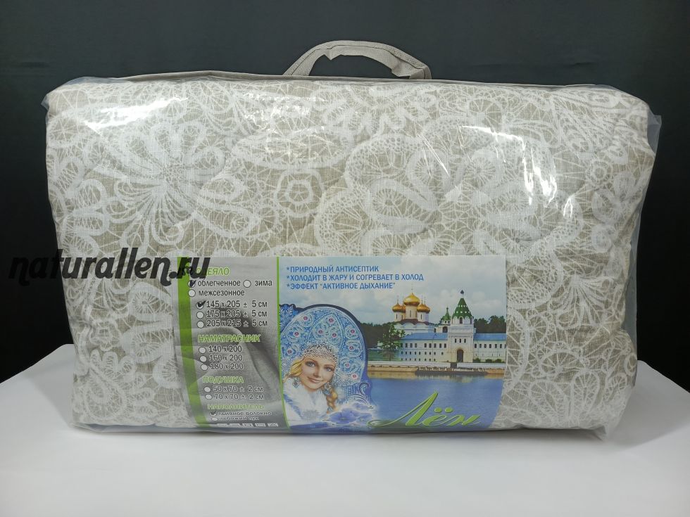 Облегченное льняное одеяло "Зимний узор"