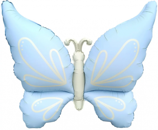 Бабочка нюд голубая шар фигурный фольгированный с гелием