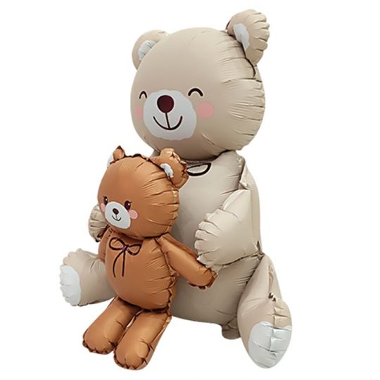Мишка с игрушкой стоячий шар фольгированный с воздухом