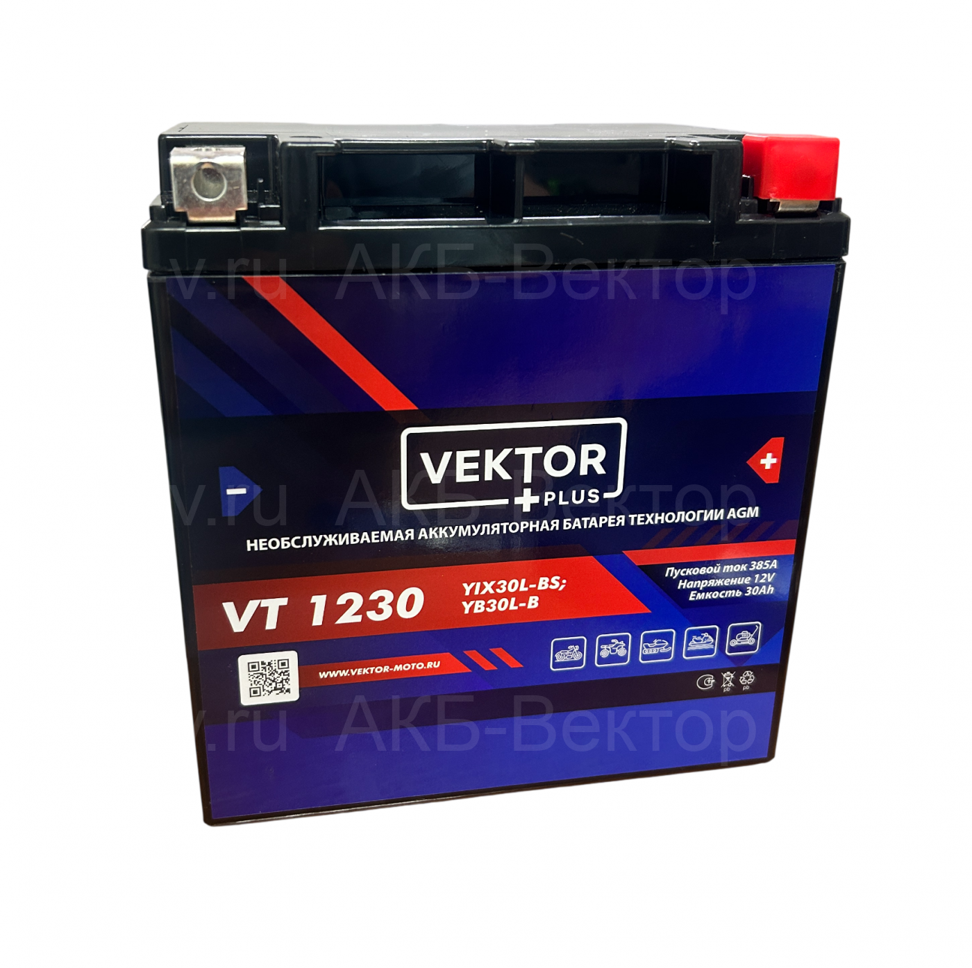 АКБ VEKTOR VT 1230 AGM 30Aч 385А