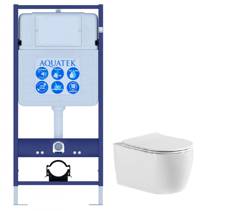 Комплект инсталляции с унитазом Set AQUATEK ЕВРОПА New cm