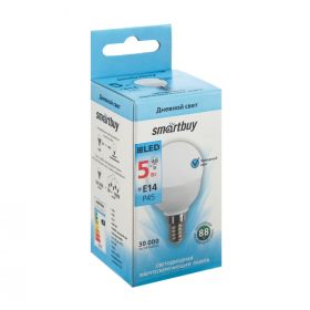 Лампа светодиодная шар P45-5W-4000K-E14, SMARTBUY