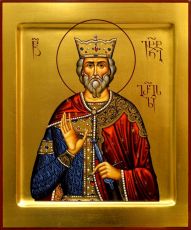 Вахтанг Горгасали рукописная Икона на липовой доске (22636)