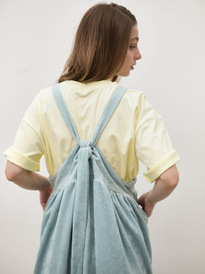 Сарафан Molle из вельвета голубой