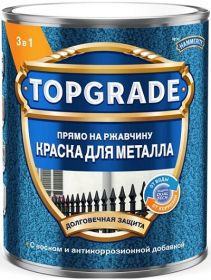 Краска для Металла 3 в 1 Topgrade Hammerite Молотковая 0.75л Черная, Прямо на Ржавчину для Внутренних и Наружных Работ / Хаммерайт.