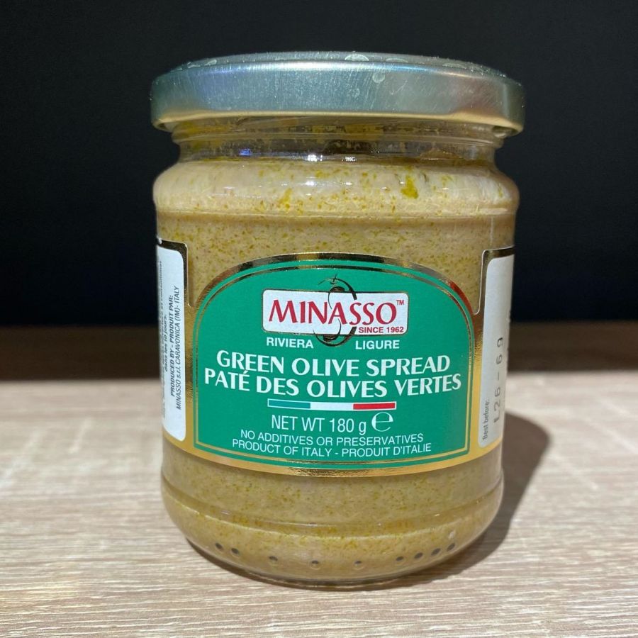 Спред из зеленых оливок 180 г, Spread di olive verde Minasso, 180 gr