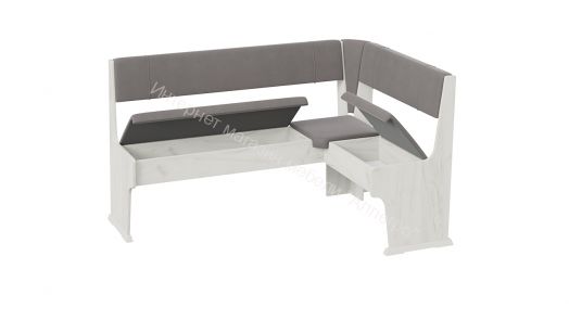 Кухонный уголок «Рио» Дуб Крафт белый, Микровелюр Duna Steel