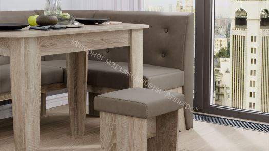 Кухонный уголок «Барселона» Дуб Сонома трюфель, Микровелюр Duna Stone