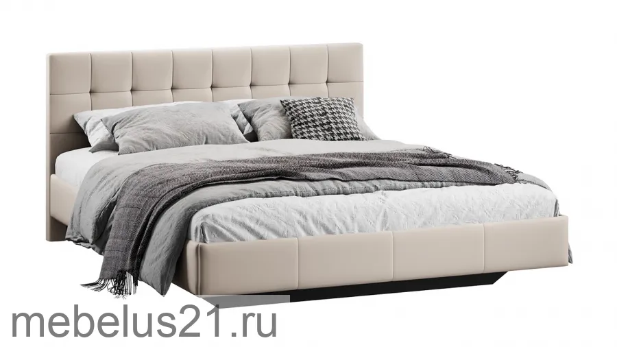 Кровать 160 Эмма Тип 1 (без подъемного механизма) Велюр светлый