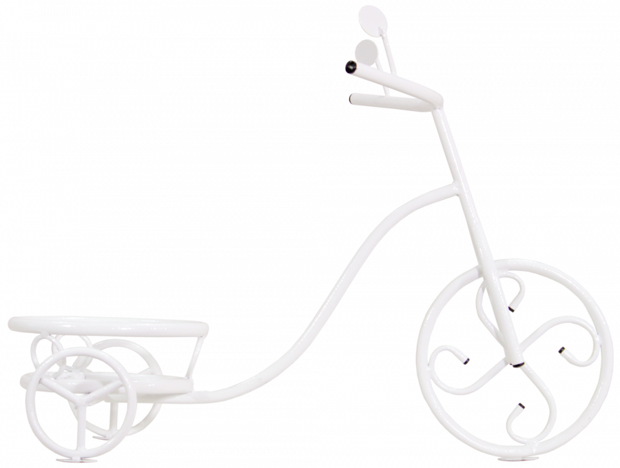 Подставка напольная Велосипед на 1 горшок (белый)