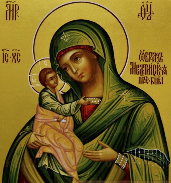 Мателикийская икона Божией Матери рукописная на липовой доске (24057)