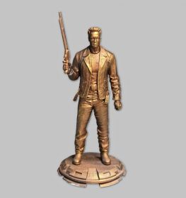 3D-Фигура Терминатор — воплощение машины и силы. Фотополимерная смола, 86мм. Эмаль — бронза. Msh Oz