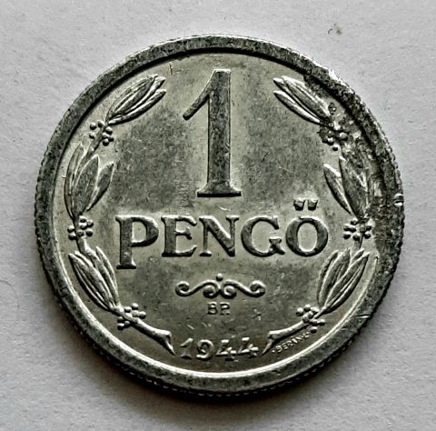 1 пенго 1944 Венгрия UNC Война с СССР Хорти Штемпельный блеск