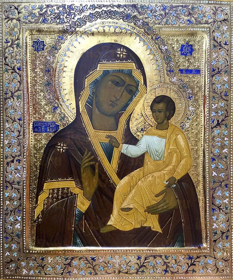Седмиезерная икона Божией Матери рукописная на липовой доске (24106)