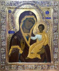 Седмиезерная икона Божией Матери рукописная на липовой доске (24106)