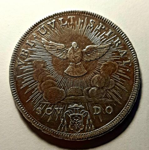 1 скудо 1758 Ватикан RARE AUNC Sede Vacante Вакантный престол