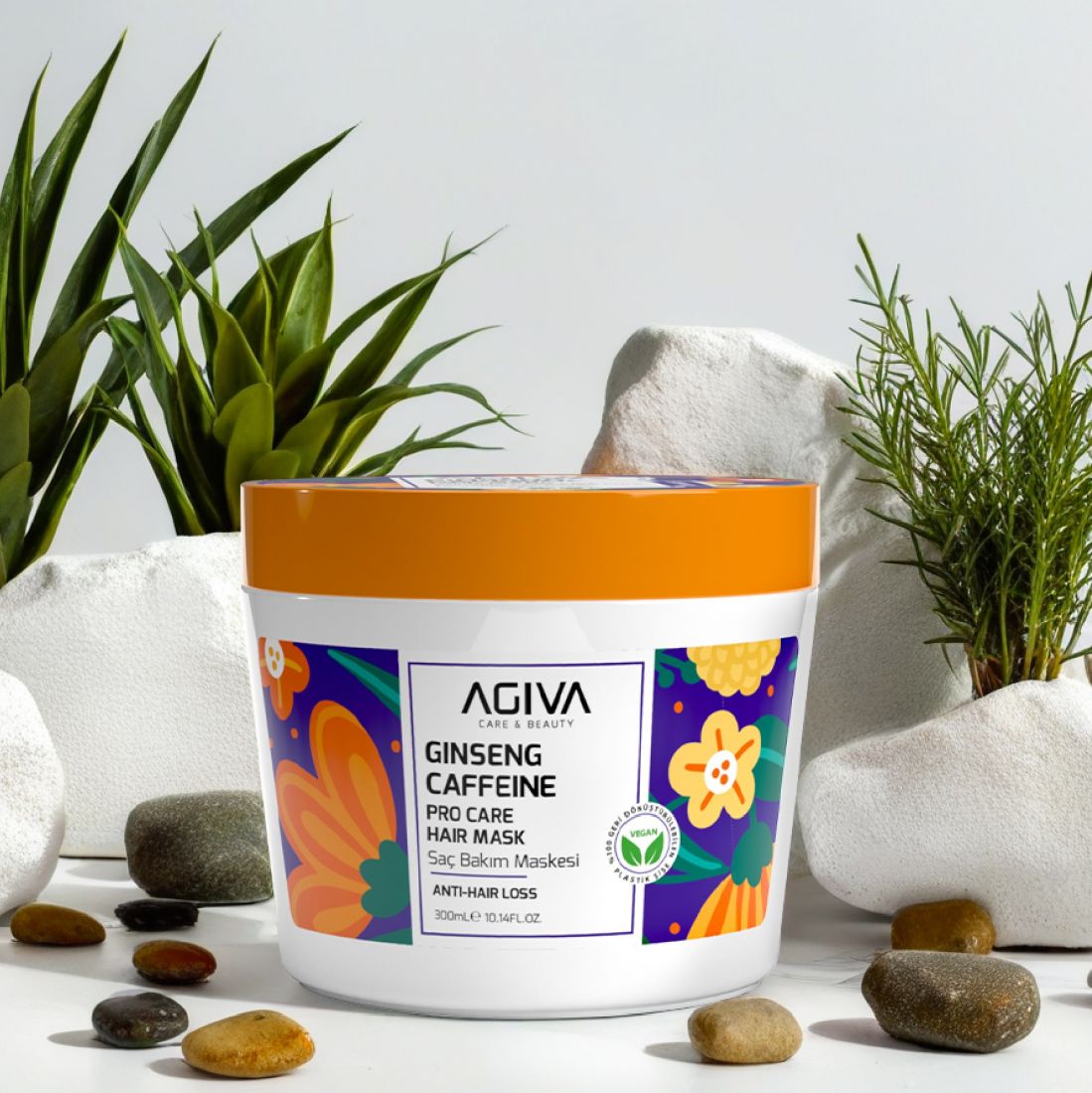 AGİVA Маска 300 мл. д/волос CAFFEINE GINSENG PRO CARE