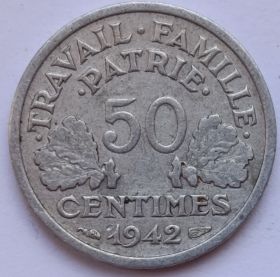50 сантимов Франция 1942
