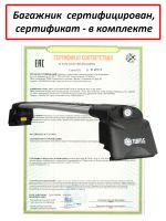 Багажник на Тенет Т8 (Tenet T8), на интегрированные рейлинги, Turtle Air 2 Go!, серебристые дуги (Подрезан под размер)