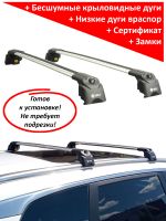 Багажник на Тенет Т8 (Tenet T8), на интегрированные рейлинги, Turtle Air 2 Go!, серебристые дуги (Подрезан под размер)