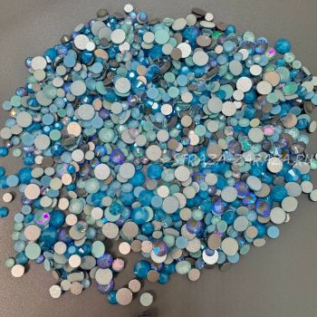 Микс Frozen Aquamarine — клеевые камни