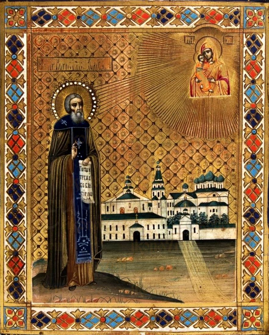 Корнилий Комельский икона рукописная на липовой доске (22745)