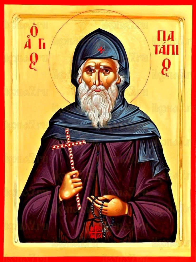 Патапий Фивский рукописная Икона на липовой доске (22779)